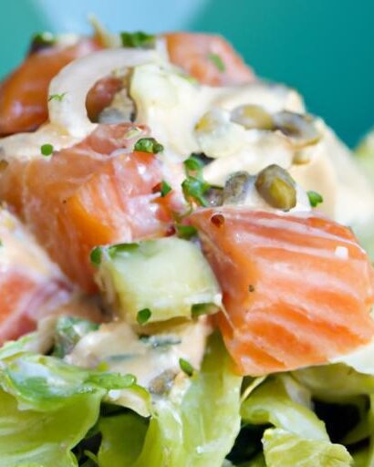 Smoked Salmon Salad with Lush Creamy Caper Chive Dressing