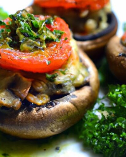 Vegan Caprese Stuffed Portobello Mushrooms: Fresh & Flavorful