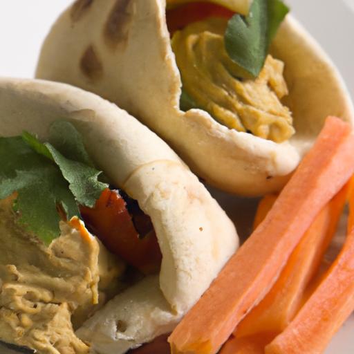 Delightful Mini Pita Pockets Filled with hummus and Carrots