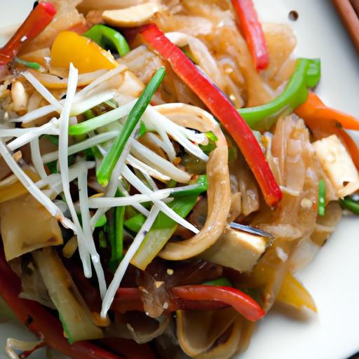 Savory Rice Noodles Tossed with Soy Sauce and Fresh Veggies