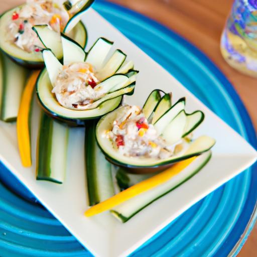 Refreshing Cucumber Boats Filled with Zesty Tuna Salad Delight