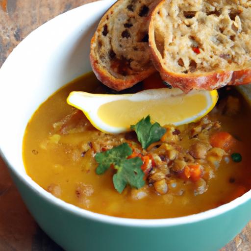 Hearty Lentil Soup Paired Perfectly with crusty Bread