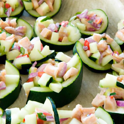 Refreshing​ Cucumber Boats Filled with Zesty Tuna salad Delight