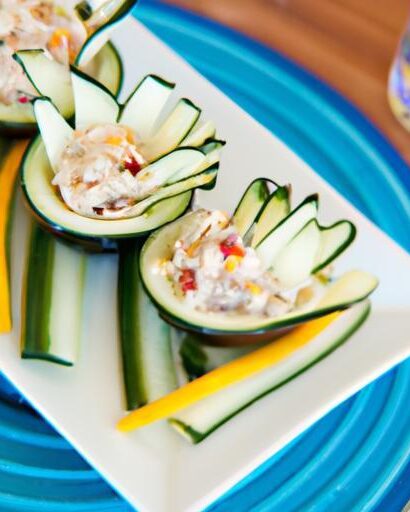 Refreshing Cucumber Boats Filled with Zesty Tuna Salad Delight