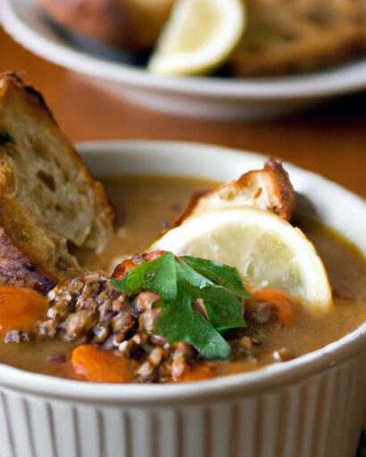 Hearty Lentil Soup Paired Perfectly with Crusty Bread