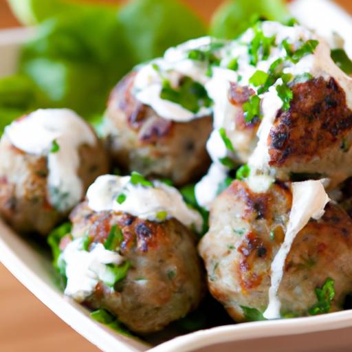 Savory Greek Meatballs Paired with Creamy Tzatziki Sauce
