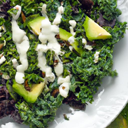 Wholesome Kale Salad with Creamy Avocado Tahini Drizzle