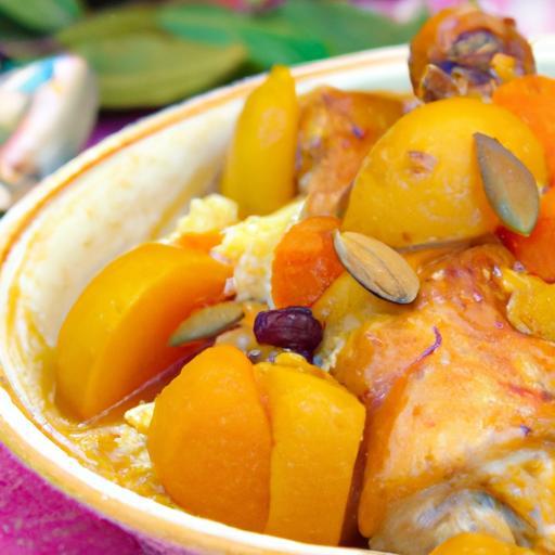 Savory Chicken Tagine with Sweet Apricots and Crunchy Almonds