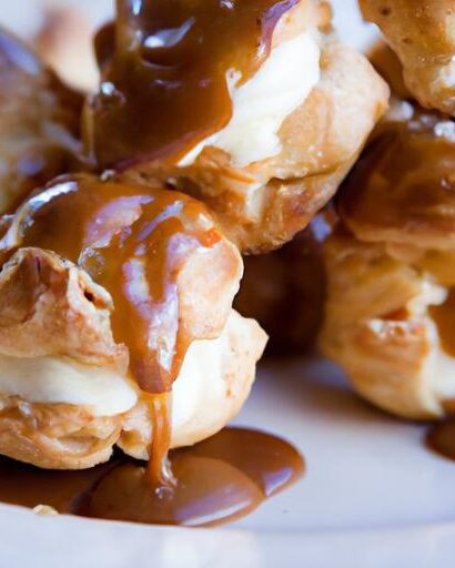 Decadent Profiteroles with a Luscious Caramel Drizzle