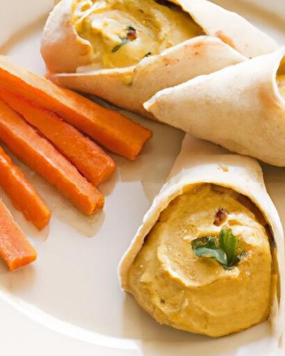 Mini Pita Pockets Filled with Creamy Hummus and Carrots