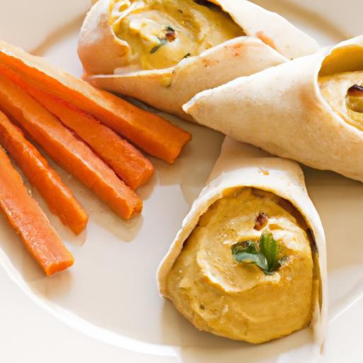 Mini Pita Pockets Filled with Creamy Hummus and Carrots