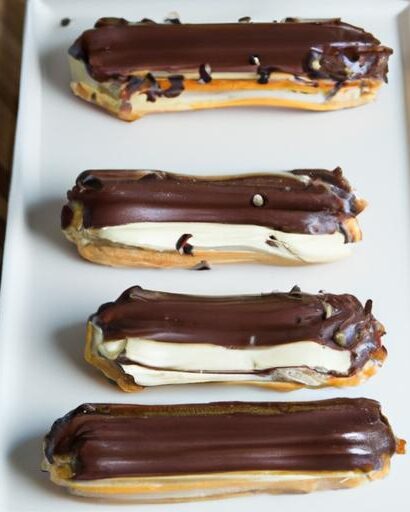 Decadent Chocolate Éclairs Filled with Creamy Crème Pâtissière