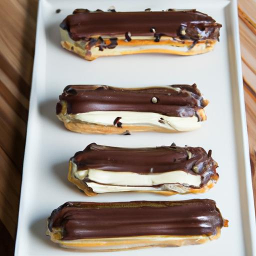 Decadent Chocolate Éclairs Filled with Creamy Crème Pâtissière