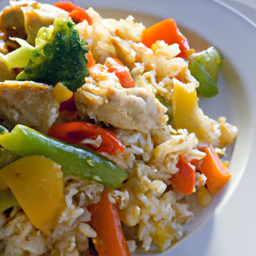 Colorful Fried Rice with⁢ Veggies ⁤and Chicken Delight