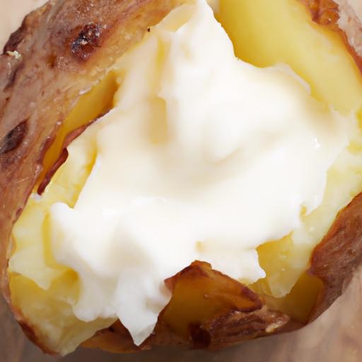 the Classic Comfort: Baked Potato topped with Sour Cream
