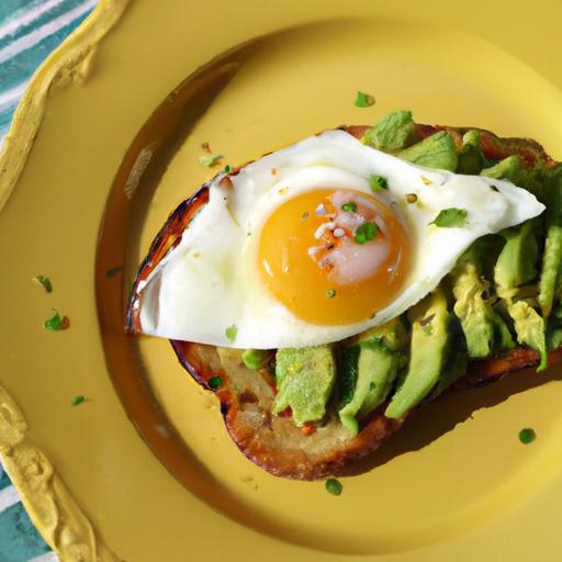 Golden Delight: Avocado Toast Topped with a Fried Egg