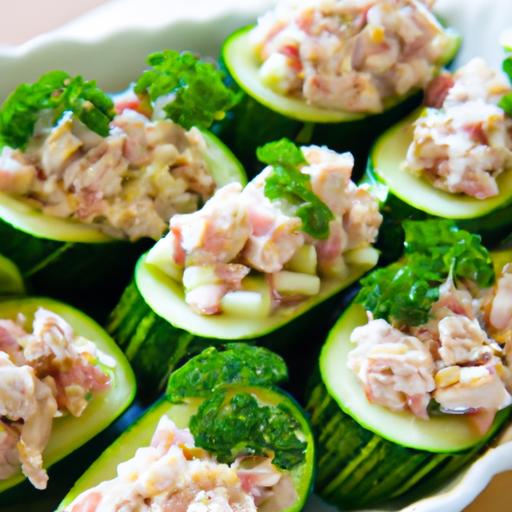 Refreshing Cucumber Boats stuffed with Savory Tuna Salad
