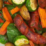 Easy Sheet Pan Roasted Veggies with Chicken or Turkey Sausage