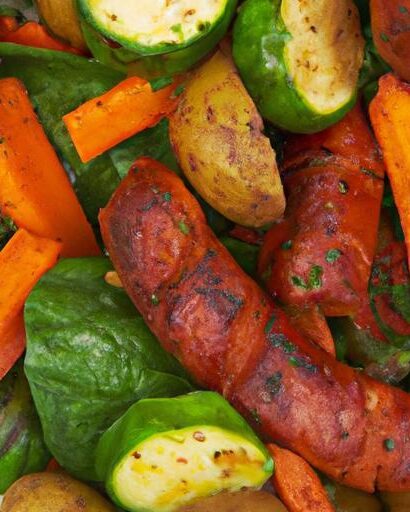 Easy Sheet Pan Roasted Veggies with Chicken or Turkey Sausage