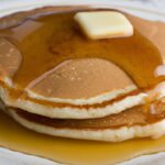 Fluffy Morning Bliss: Simple Pancakes with Maple Syrup