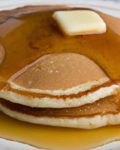 Fluffy Morning Bliss: Simple Pancakes with Maple Syrup