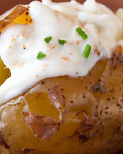 The Classic Comfort: Baked Potato Topped with Sour Cream