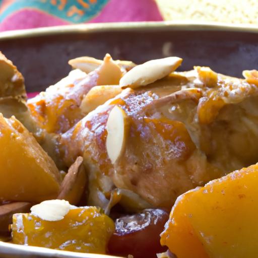 Savory Chicken Tagine with Sweet Apricots and Crunchy Almonds