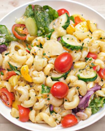 Colorful Macaroni Salad with Fresh Veggies Twist