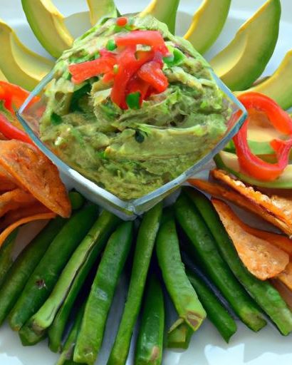 Fresh & Flavorful: Guacamole Paired with Crisp Veggie Sticks