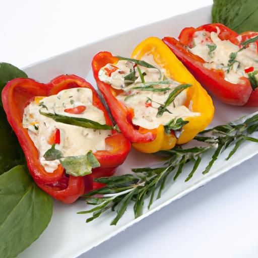 Creamy Delight: Mini Bell Peppers Filled with Soft Cheese