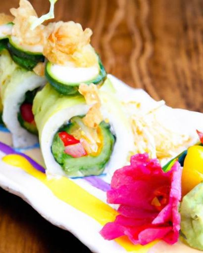 Rainbow Tempura Roll: A Vibrant Twist with Colorful Veggies