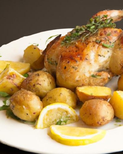 Zesty Lemon Herb Roasted Chicken with Golden Potatoes Delight
