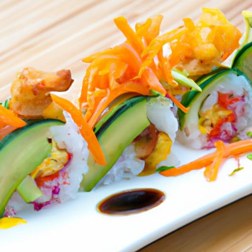 Rainbow Tempura Roll: A Vibrant Twist with Colorful Veggies