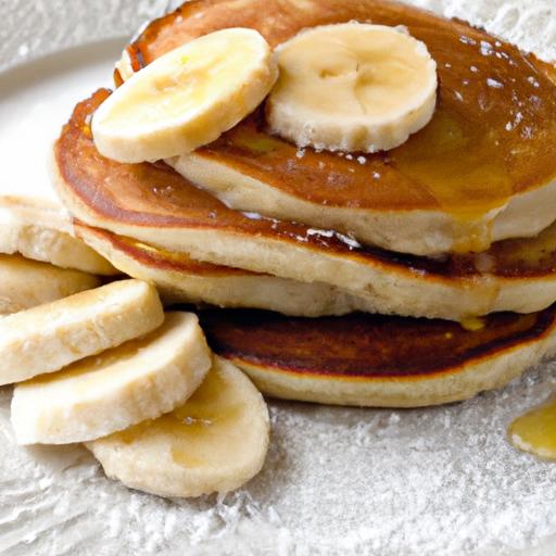 Fluffy Gluten-Free Banana pancakes Drizzled with Maple Syrup