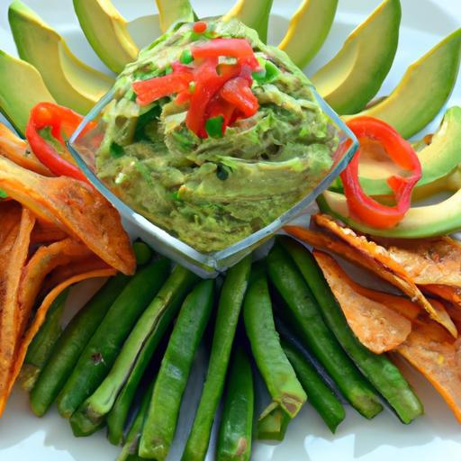 Fresh & Flavorful: Guacamole Paired with Crisp Veggie Sticks