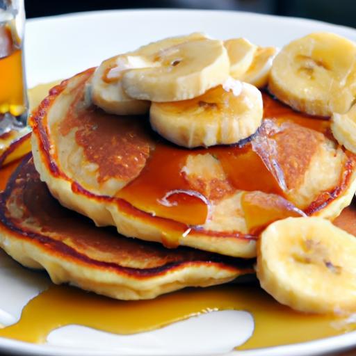 Fluffy Gluten-Free Banana Pancakes Drizzled with Maple Syrup